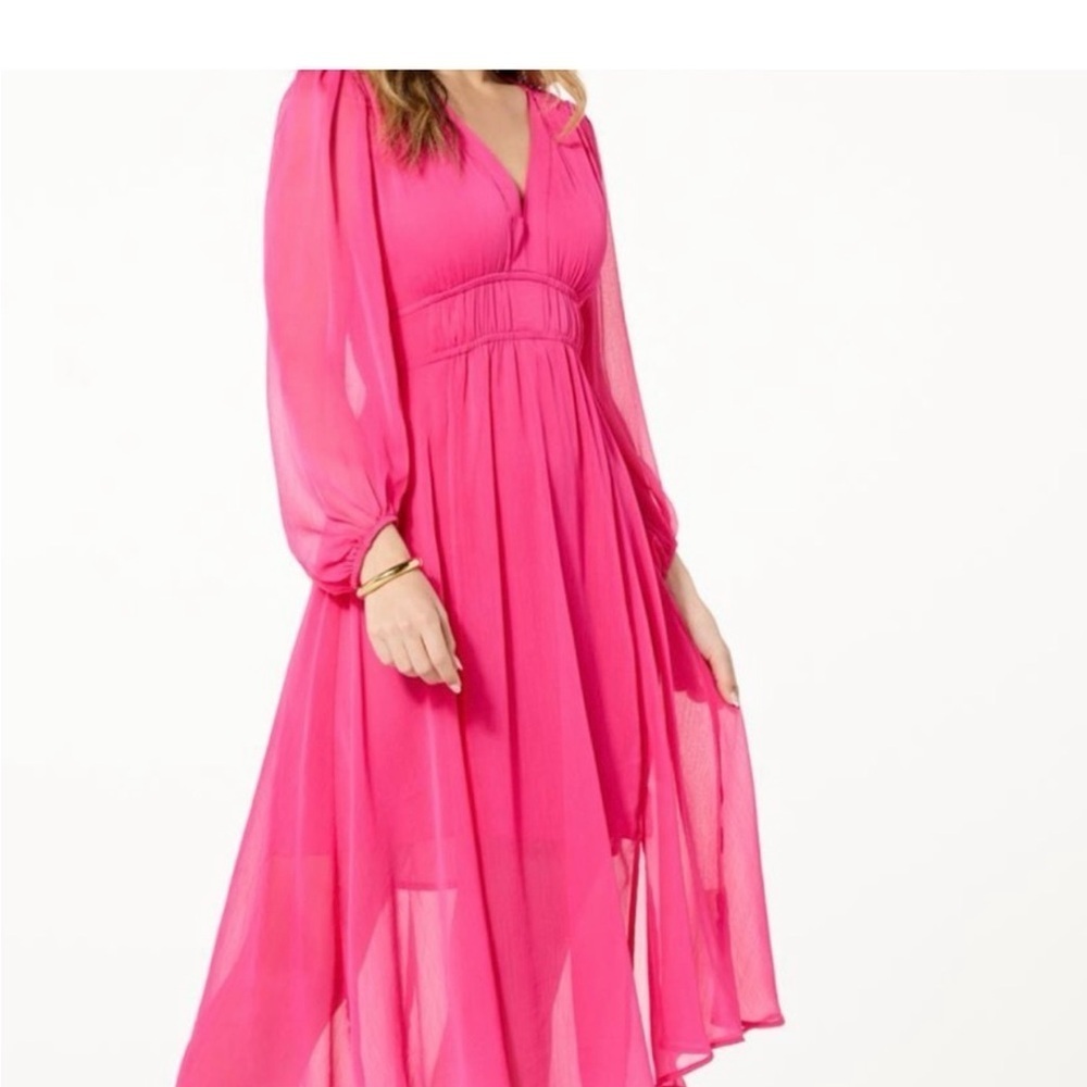 Jessica Simpson Hot Pink Plunge Maxi Dress - Picture 3 of 3